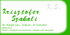 krisztofer szakali business card